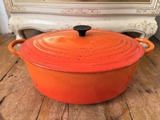 Vintage Le Creuset Oval Casserole Dish Orange Dutch Oven Pan Size E 30x24cm