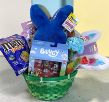 Easter Basket Gift Set Bluey Muffin Toy Peeps Plush Candy Bunny Ears