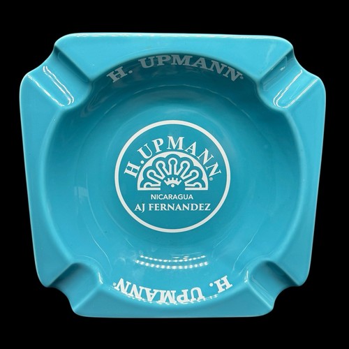 H Upmann Nicaragua AJ FERNANDEZ Teal Blue Large Ceramic Cigar Ashtray - Bild 2 von 13