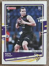 2020 Donruss - Rookie Nate Stanley 300 Press Proof Silver 100 Vikings Rcsn 2020 Donruss - Rookie Nate Stanley 300 Press Proof Silver 100 Vikings Rcsn