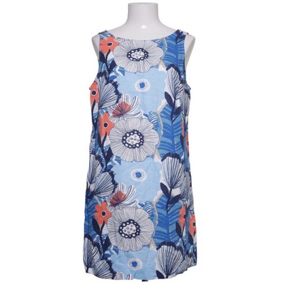 Next Petite, Kleid, Größe: 40, Blau/Orange/Weiß, Leinen/Viskose, Blumen #an5