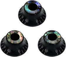 Black Guitar Abalone Top Volume Tone Control Knobs Fit Stratocaster Strat