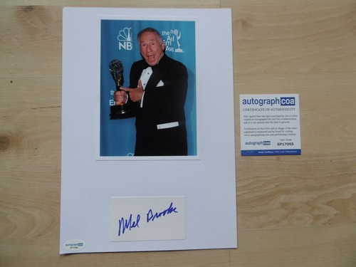 Mel Brooks Autogramm signed A4 Karteikarte mit Cut & Foto ACOA