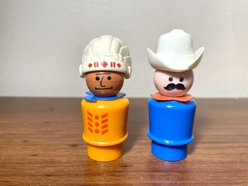 Vintage Fisher Price little people Lot Indian Cowboy