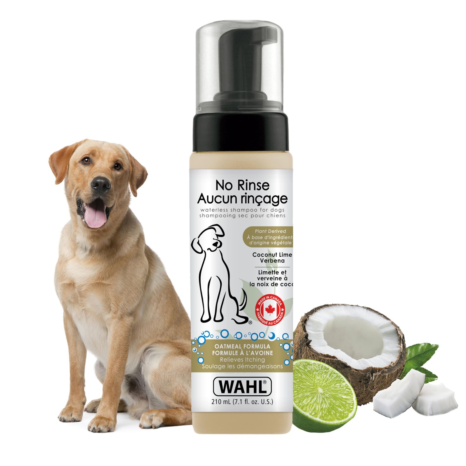 Wahl No Rinse Waterless Shampoo Oatmeal Conditioner for Sensitive Skin Pets