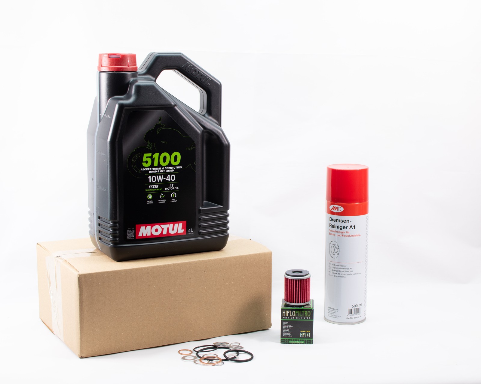 Huile MOTUL 5100 10W40 en kit vidange YAMAHA R125 pour protéger le moteur et l'embrayage