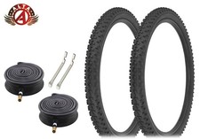 ALTA MTB BLACK WIDE Tires 27.5x2.35 Grinder Mountain w/48mm SCHRADER TUBES (6pc)