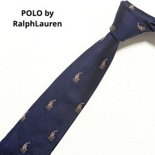 Ralph Lauren Men Fashion Accessories Polo Tie Pony Embroidery Silk Navy Kids Lim