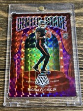 2024 Panini Mosaic Michael Penix Jr. Rookie Center Stage Purple Prizm /49 RC
