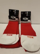 TCK Multisport Pro socks ProDRI PTWT Large Red white USA made 2 Pair