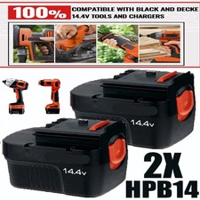 2-Pack for BLACK DECKER 14.4V Slide Battery HPB14 FIRESTORM FSB14 499936-34 A14