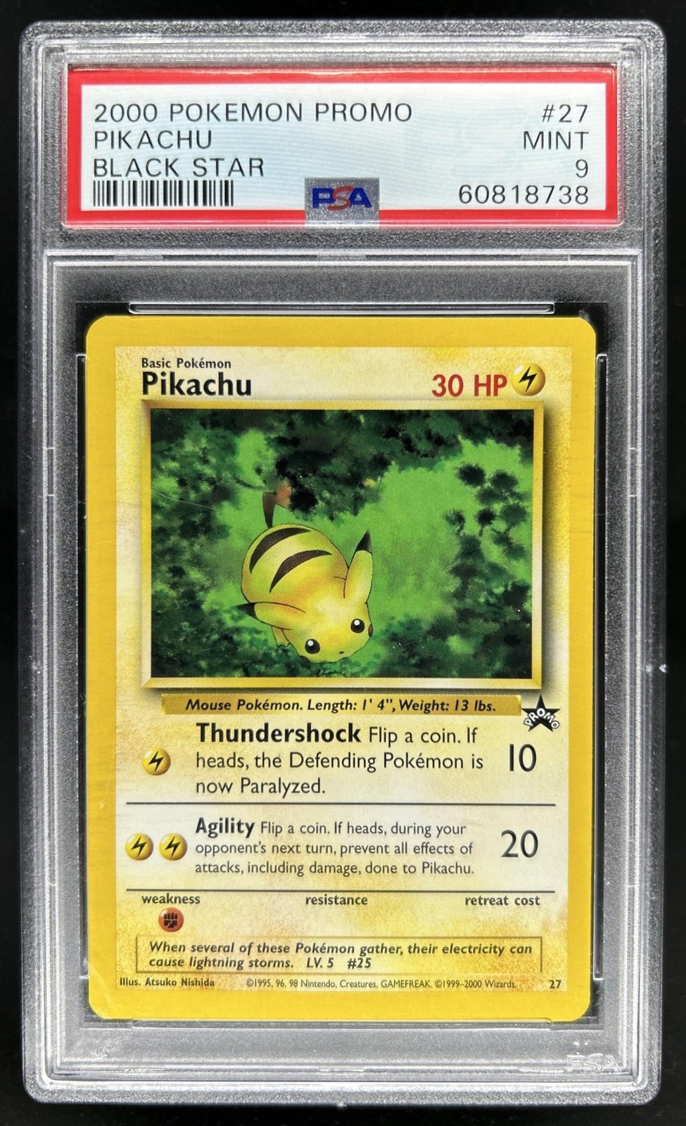 1999 Pokemon Wizards Black Star Promos Pikachu #27 PSA 9