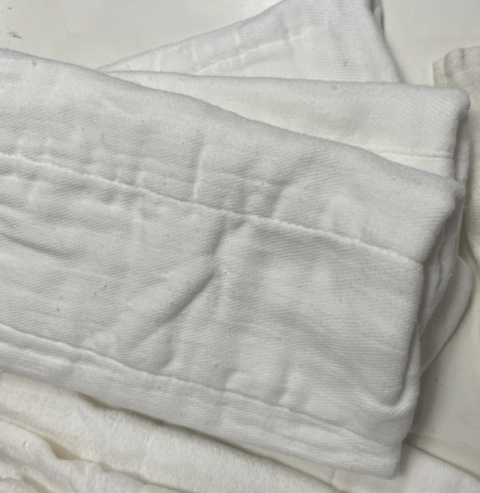 "Lote de colección de 10 pañales tipo preplegado de tela de algodón ~ trapos de pulido 17"" x 12""" Foto 3 de 4