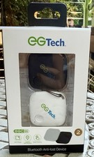 FACTORY SEALED EG Tech Bluetooth Anti-Loss Device-SET OF TWO-Black  White