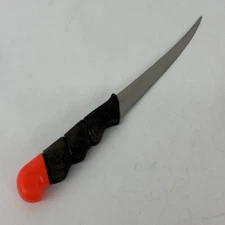 High Carbon Steel Fishing Filet Knife Black Handle With Orange Tip
