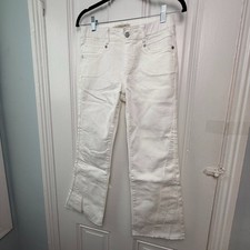 Liverpool Los Angeles Womens White Gia Glider Flare Jeans Split Hem Size 2 NWOT