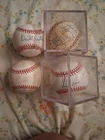Knowlen Ryans Lot of 4 Autographed Baseballs with Display Cases