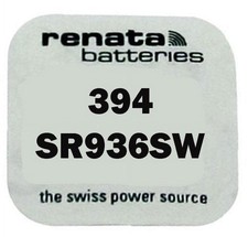 Strip of 10 Genuine Fresh Renata 394 SR936SW Swiss Made Silver 1.55v Batteries