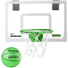 SKLZ Midnight Pro Mini Basketball Hoop - White/Green