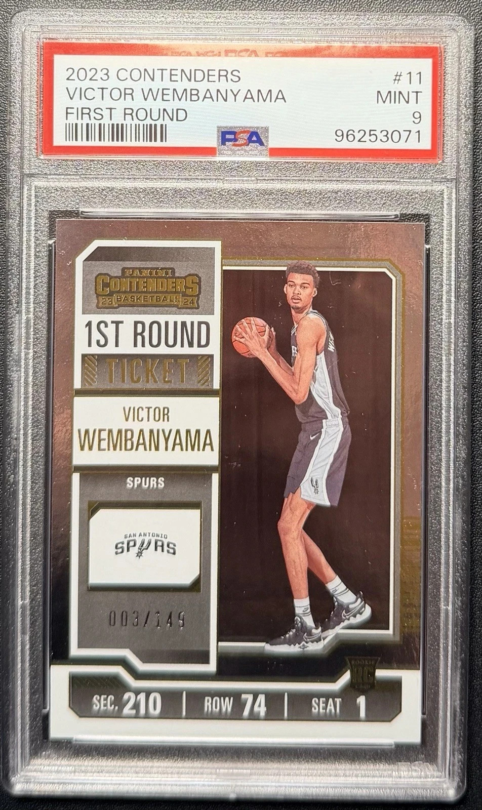 2023-24 Contenders VICTOR WEMBANYAMA Rookie RC First Round Ticket /149 PSA 9!