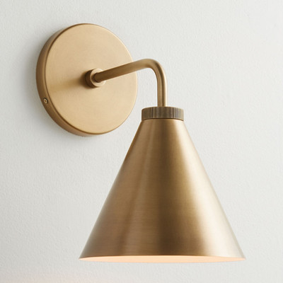 Pottery Barn Walker Tapered Sconce (13'') Tumbled Brass