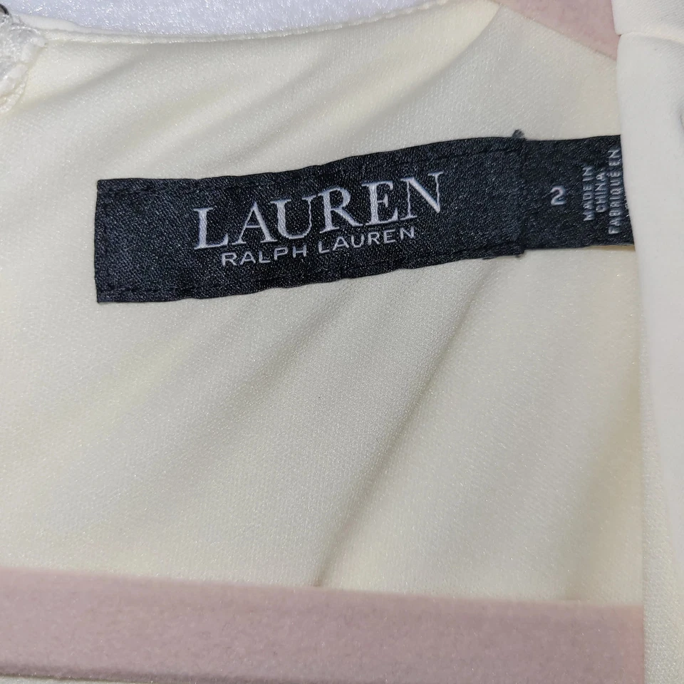 Mono para mujer Ralph Lauren con volantes Georgette crema talla 2 Foto 4 de 4