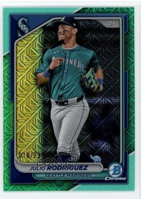 2024 Bowman Chrome Mega Box Aqua Mojo Refractor Julio Rodriguez Rodríguez 0hr