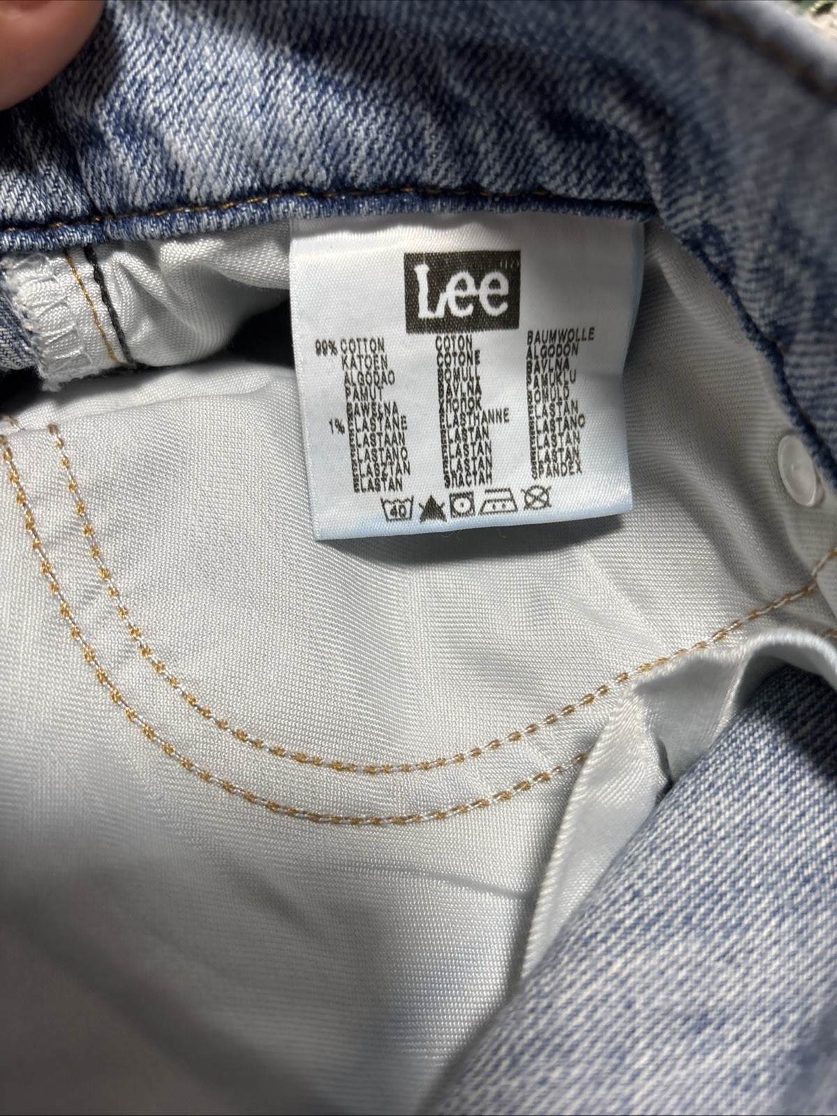 Lee Regular Jeans Mens W33 L34 Blue Denim Distressed Wash Excellent Condition image 3