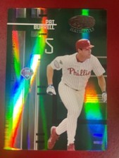 2005 LEAF CERTIFIED MATERIALS PAT BURRELL EMERALD GREEN #/5  SSP