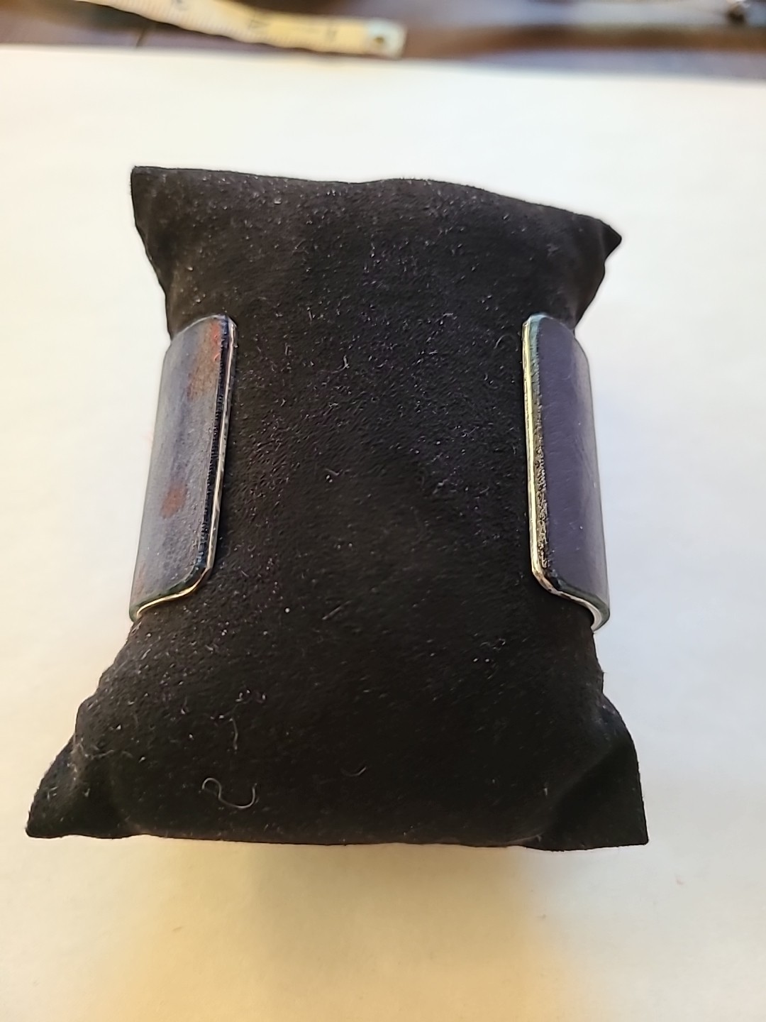 Rustic Cuff Texas Silver Red Navy Blue Leather Ca… - image 2