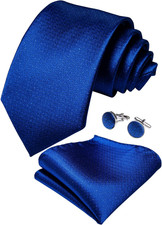Mens Solid Color Tie and Pocket Square Set Woven Silk Plain Necktie  Handkerchi