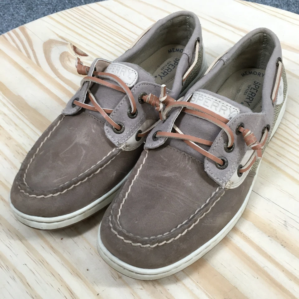 Zapatos Sperry para mujer 8 Rosefish informales 3 ojos barco planos STS81796 cuero marrón Foto 3 de 4