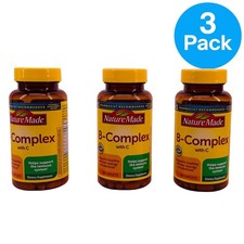 Nature Made B-Complex with C 100 Caplets 3 Pack New