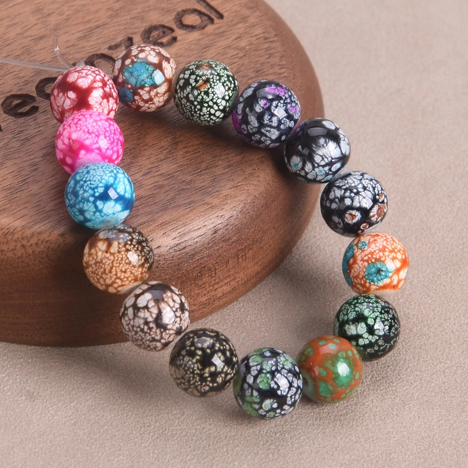 8mm 10mm Round Colorful Coated Loose Glass Craft Beads lot DIY Jewelry Findings - Image 2 of 4