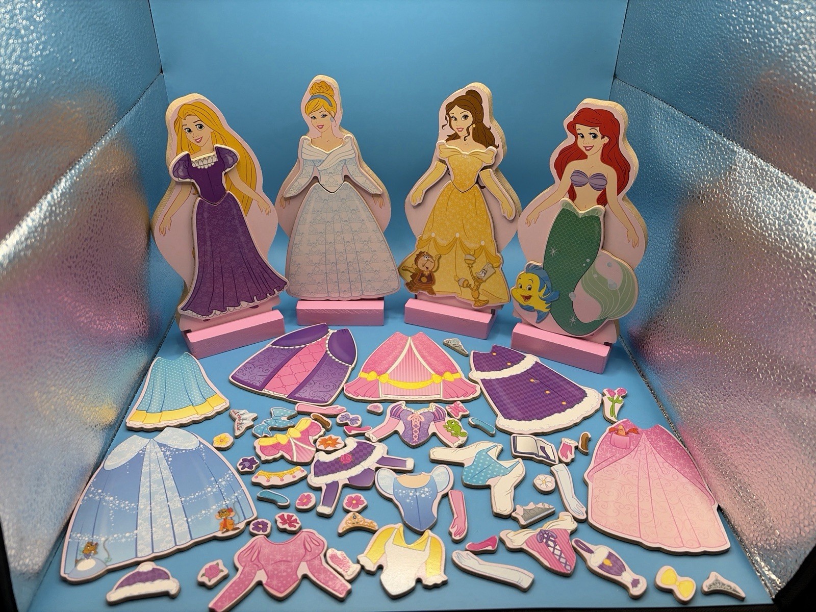 Wooden Ariel Belle Cinderella Rapunzel