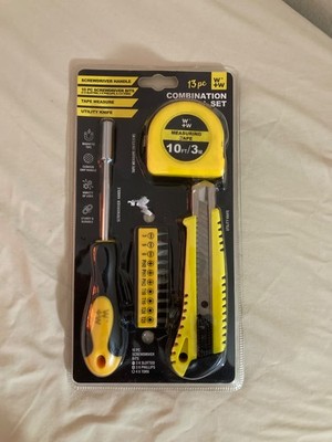 W + W 13 piece of Combination Tool Set - includes Tape, Screw Driver and Knife