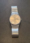 Vtg Timex Q Men M CELL Fashion Silver Expansion Band Quartz 34mm Watch 7" C208