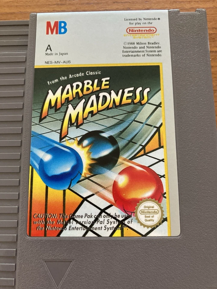 NES ~ MARBLE MADNESS ~ Nintendo Game 3 Screw NES-MV-AUS Game Cart Only Pal A - Image 2 of 4