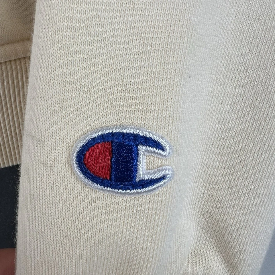 Champion Graphic Hoodie Womens S Cream/Navy Blue 59/61 - image 4 of 4