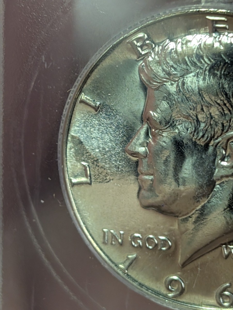 1966 SMS MS 69 MINT ERROR STRUCK THRU Kennedy Half Dollar 50C