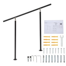 Metal Handrail Kit for 1-4 Steps Stair Rail Railing Outdoor Garden Porch Post UK