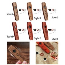 Wooden Kazoo Wind Instrument Decorative Musical Toy with Lanyard Guitar