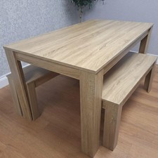 Dining Table Set Oak Effect Dining Table With 2 Benches