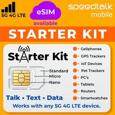 Speedtalk Mobile SIM Card Starter Kit, Smartphone Cell Phone, Gps Tracker