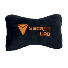 Secretlab Plush Head Pillow Gaming Chair Headrest Black Orange Logo