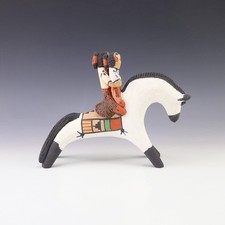 CUENTO CABALLO DE CERÁMICA NATIVO AMERICANO JEMEZ POR CLIFFORD KIM FRAGUA