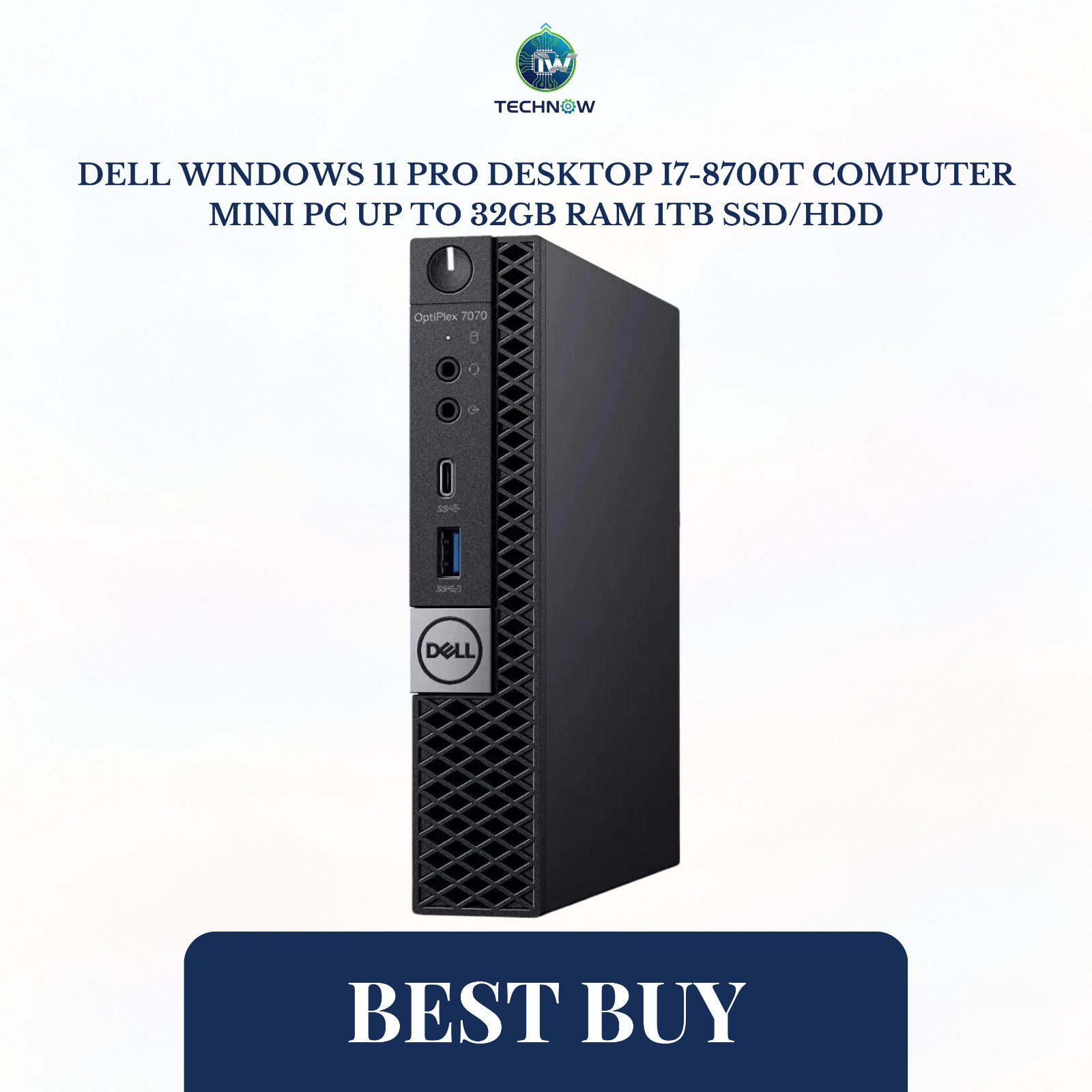 Dell Windows 11 Pro Desktop i7-8700T Computer Mini Pc Up To 32GB RAM 1TB SSD/HDD
