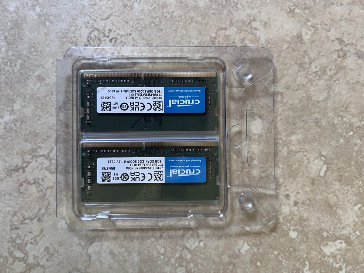 【購入レシート付き】crucial DDR4-3200 32GB×2枚 購入レシート付き】crucial DDR4-3200 32GB×2枚