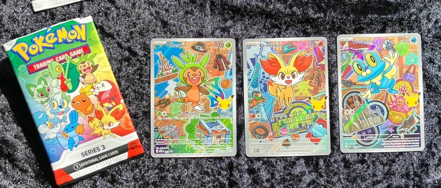 Pokemon First Partner Illustration Set Series 3 Kalos Froakie/Chespin/Fennekin