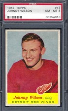 1957 Topps HK #47 PSA 8 Johnny Wilson Red Wings 47 Sharp!